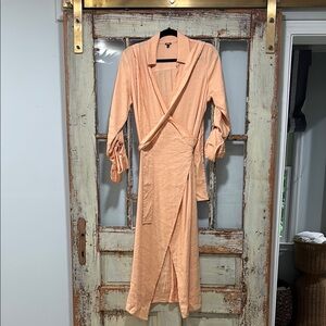 Peach Wrap Dress